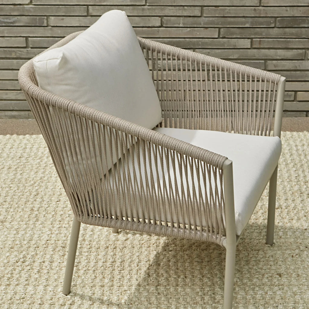 Virasat Outdoor Patio Seating Set 2 Chairs and 1 Table Set (Cream) Braided & Rope-VIRASAT FURNITURE & FURNISHING