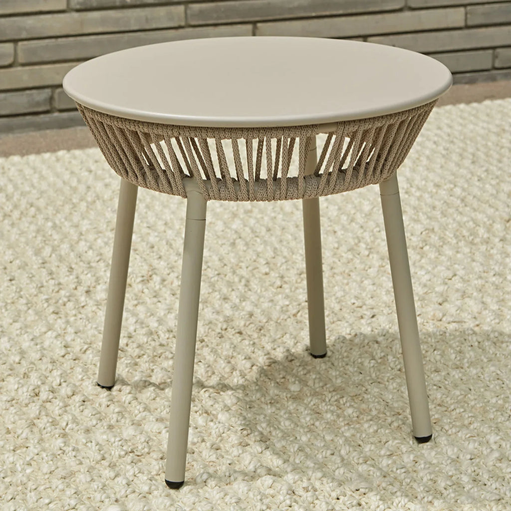 Virasat Outdoor Patio Seating Set 2 Chairs and 1 Table Set (Cream) Braided & Rope-VIRASAT FURNITURE & FURNISHING