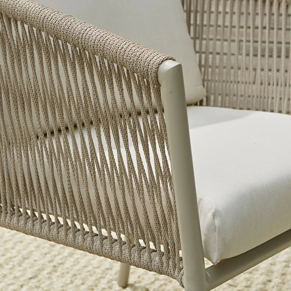Virasat Outdoor Patio Seating Set 2 Chairs and 1 Table Set (Cream) Braided & Rope-VIRASAT FURNITURE & FURNISHING