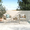 VIRASAT FURNITURE CHIMP OUTDOOR PATIO SEATING SET 2 CHAIRS AND 1 TABLE SET (CREAM) BRAIDED & ROPE