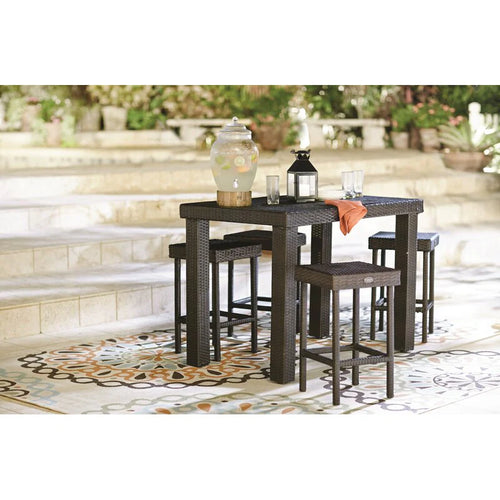 Virasat Outdoor Patio Bar Sets 4 Chairs and 1 Table (Brown)-VIRASAT FURNITURE & FURNISHING