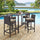 Virasat Outdoor Patio Bar Sets 4 Chairs and 1 Table (Brown)-VIRASAT FURNITURE & FURNISHING