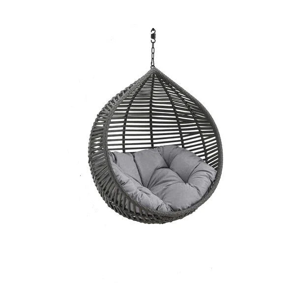 VIRASAT FURNITURE FILLIPO SINGLE SEATER HANGING SWING WITHOUT STAND FOR BALCONY & GARDEN SWING (BLACK)