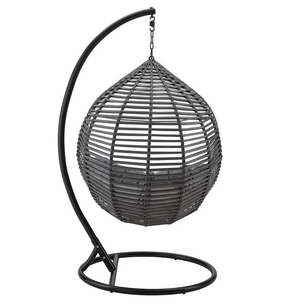 Virasat Single Seater Hanging Swing With Stand For Balcony, Garden Swing (Black)-VIRASAT FURNITURE & FURNISHING