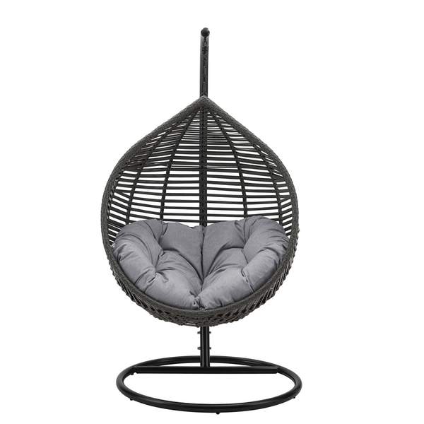 Virasat Single Seater Hanging Swing With Stand For Balcony, Garden Swing (Black)-VIRASAT FURNITURE & FURNISHING