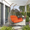 Virasat Double Seater Hanging Swing With Stand For Balcony, Garden Swing (Dark Grey)-VIRASAT FURNITURE & FURNISHING