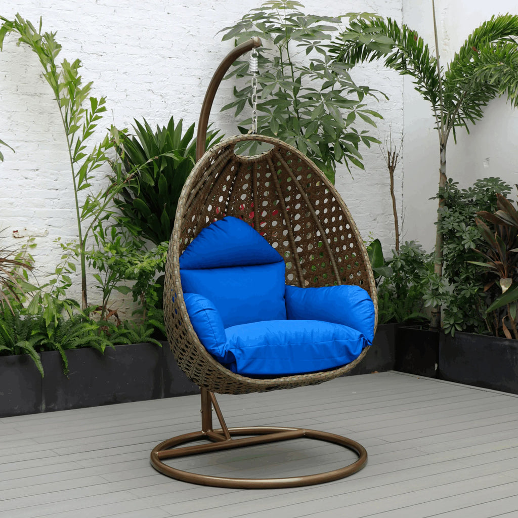 Virasat Single Seater Hanging Swing With Stand For Balcony, Garden (Brown)-VIRASAT FURNITURE & FURNISHING