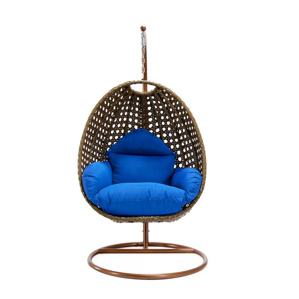 Virasat Single Seater Hanging Swing With Stand For Balcony, Garden (Brown)-VIRASAT FURNITURE & FURNISHING