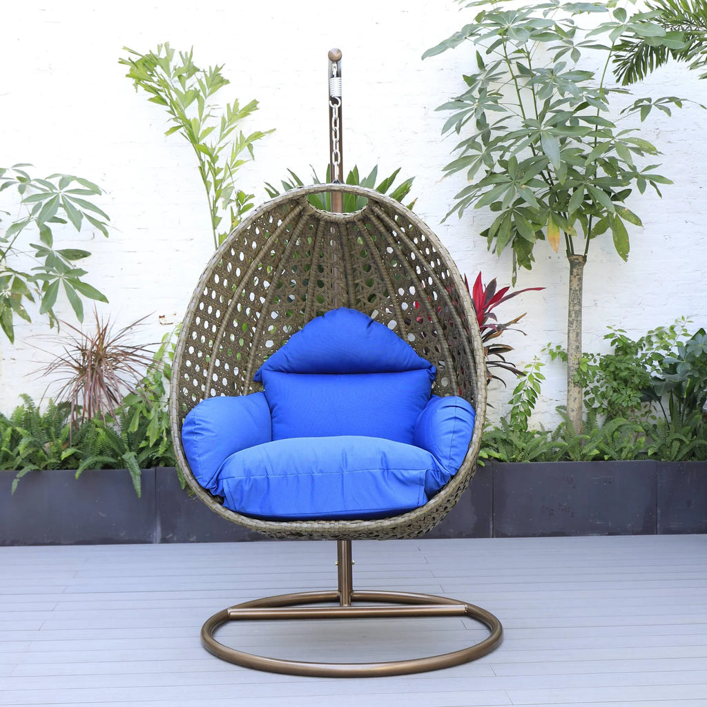 Virasat Single Seater Hanging Swing With Stand For Balcony, Garden (Brown)-VIRASAT FURNITURE & FURNISHING