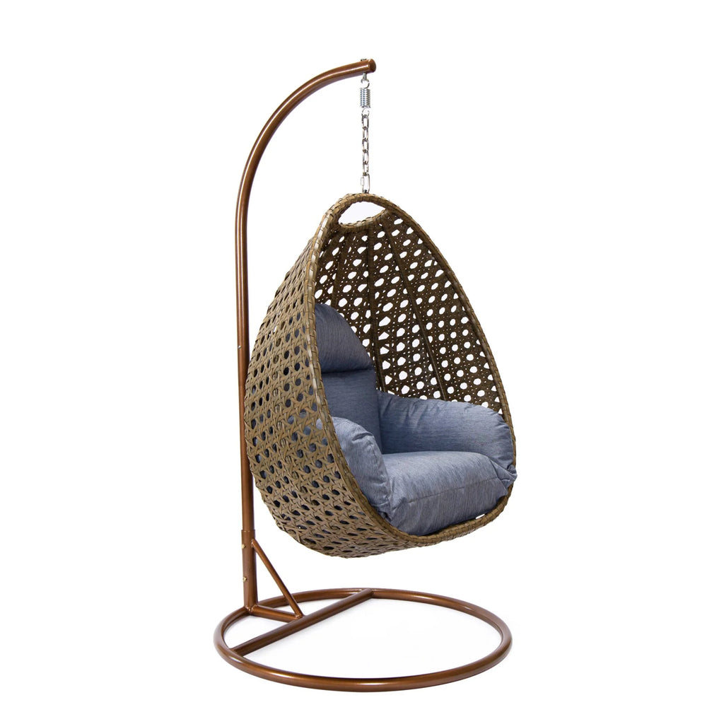 Virasat Single Seater Hanging Swing With Stand For Balcony, Garden (Brown)-VIRASAT FURNITURE & FURNISHING