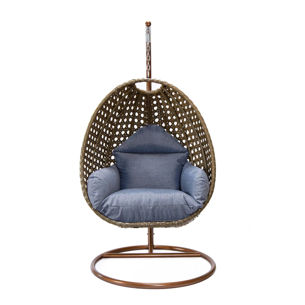 Virasat Single Seater Hanging Swing With Stand For Balcony, Garden (Brown)-VIRASAT FURNITURE & FURNISHING