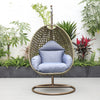 Virasat Single Seater Hanging Swing With Stand For Balcony, Garden (Brown)-VIRASAT FURNITURE & FURNISHING
