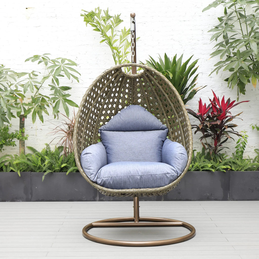 Virasat Single Seater Hanging Swing With Stand For Balcony, Garden (Brown)-VIRASAT FURNITURE & FURNISHING