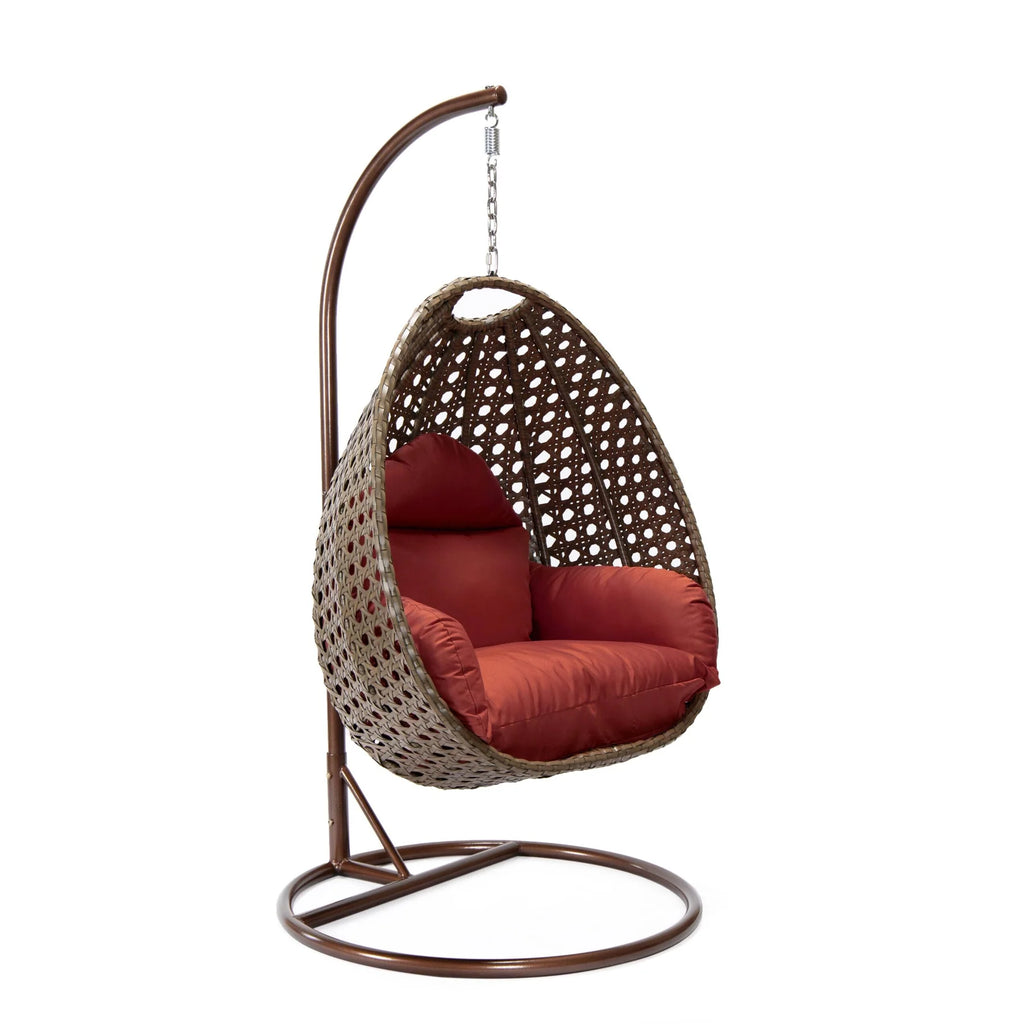 Virasat Single Seater Hanging Swing With Stand For Balcony, Garden (Brown)-VIRASAT FURNITURE & FURNISHING