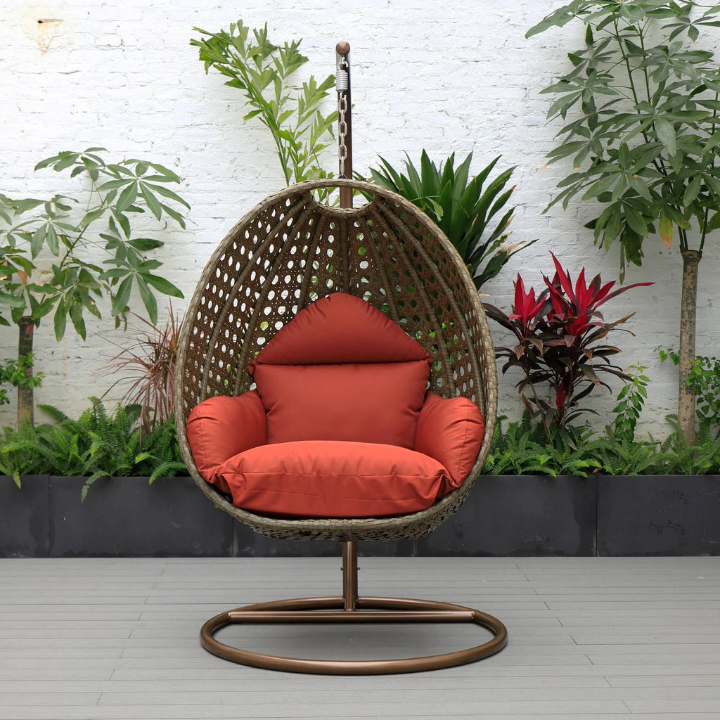 Virasat Single Seater Hanging Swing With Stand For Balcony, Garden (Brown)-VIRASAT FURNITURE & FURNISHING