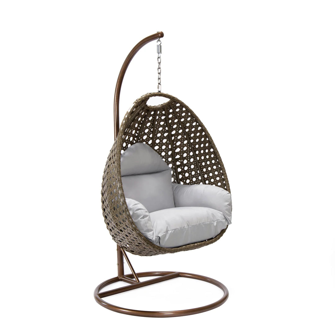 Virasat Marcello Single Seater Hanging Swing With Stand For Balcony , Garden (Brown)