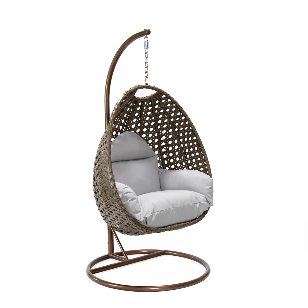 Virasat Single Seater Hanging Swing With Stand For Balcony, Garden (Brown)-VIRASAT FURNITURE & FURNISHING