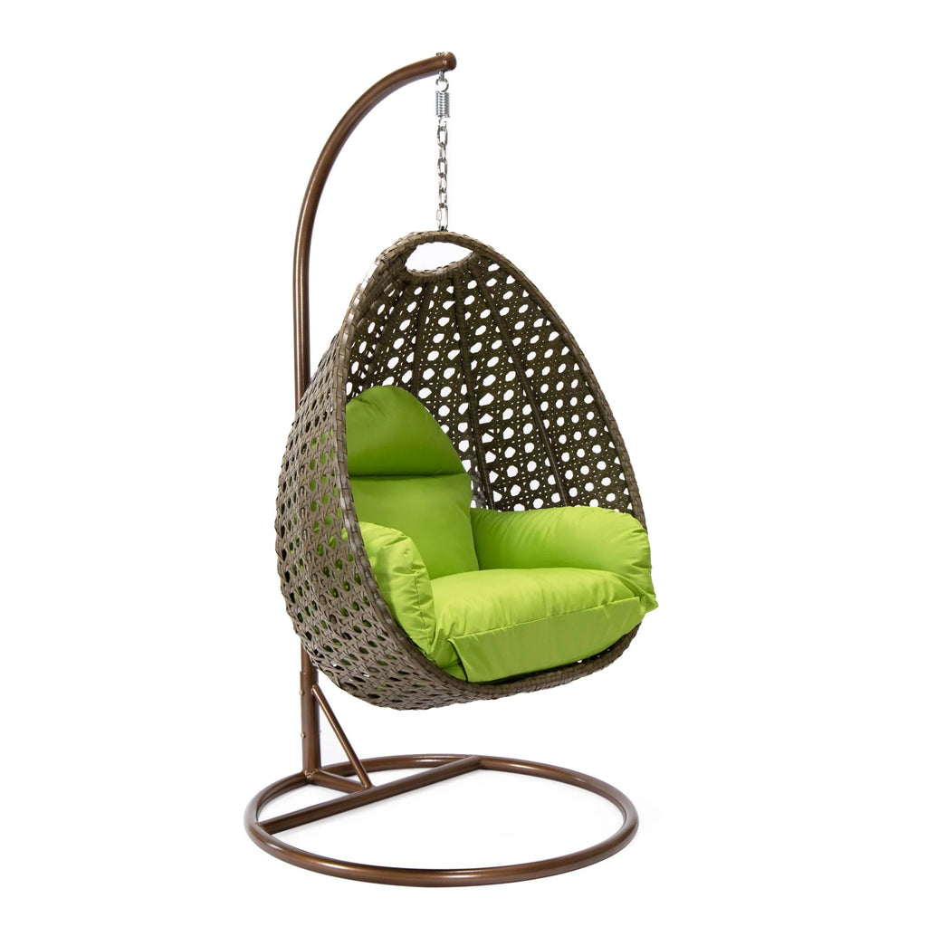 Virasat Single Seater Hanging Swing With Stand For Balcony, Garden (Brown)-VIRASAT FURNITURE & FURNISHING