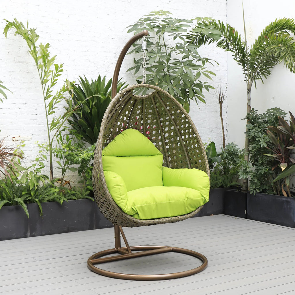 Virasat Single Seater Hanging Swing With Stand For Balcony, Garden (Brown)-VIRASAT FURNITURE & FURNISHING