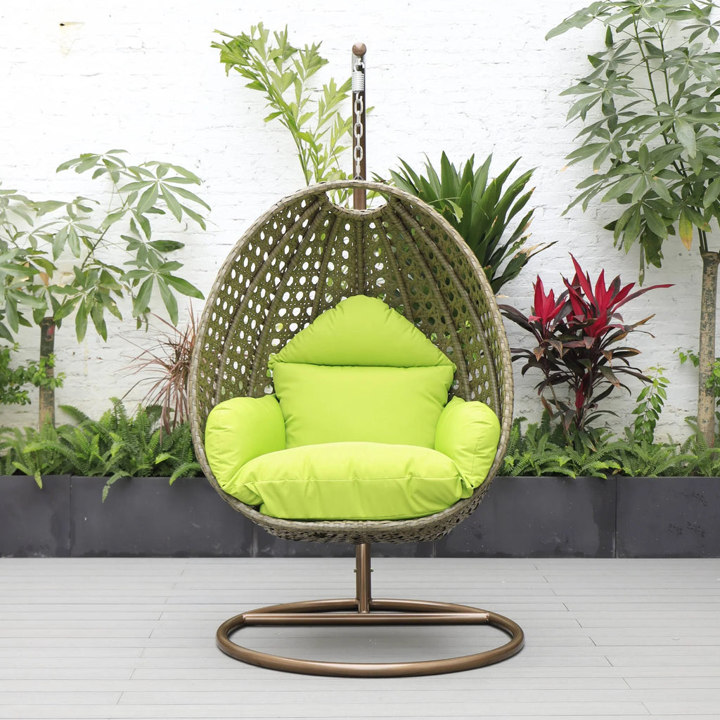 Virasat Single Seater Hanging Swing With Stand For Balcony, Garden (Brown)-VIRASAT FURNITURE & FURNISHING