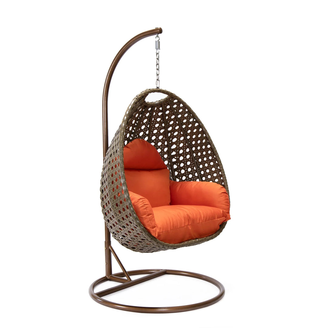 Virasat Marcello Single Seater Hanging Swing With Stand For Balcony , Garden (Brown)