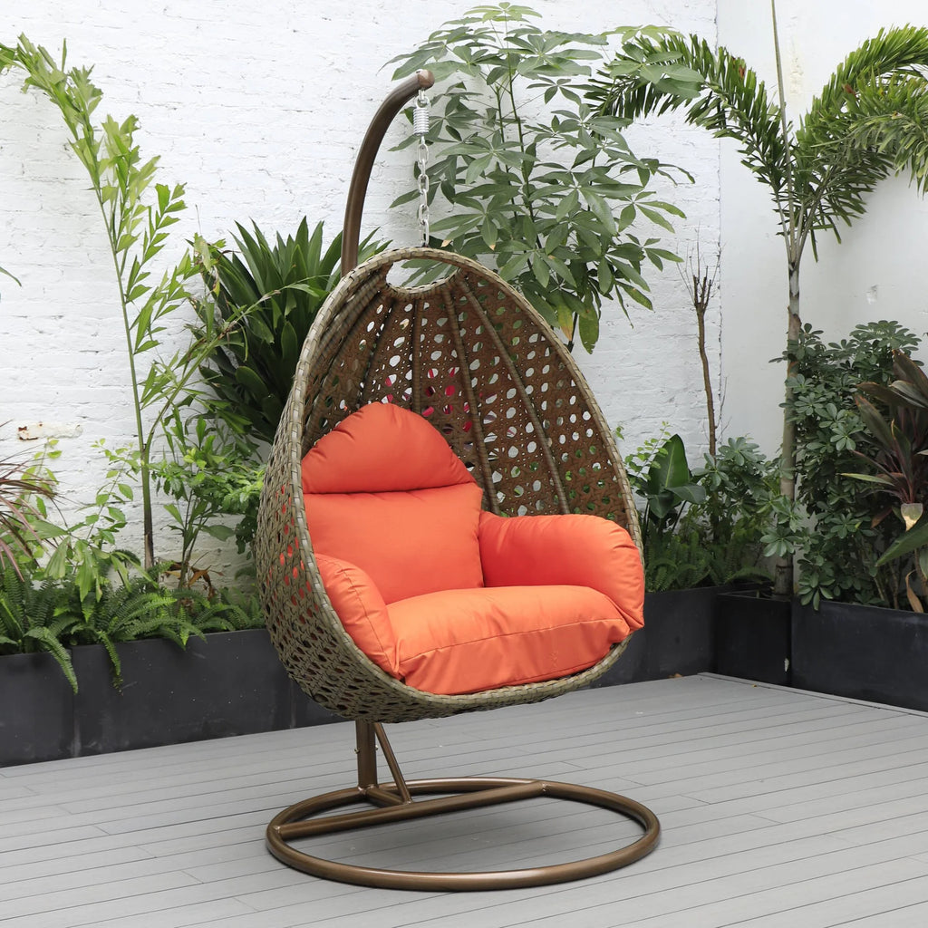 Virasat Single Seater Hanging Swing With Stand For Balcony, Garden (Brown)-VIRASAT FURNITURE & FURNISHING