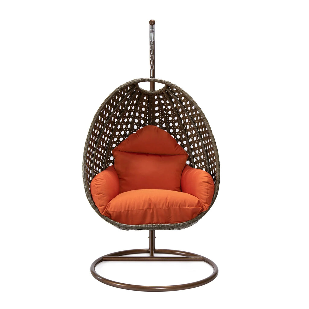 Virasat Single Seater Hanging Swing With Stand For Balcony, Garden (Brown)-VIRASAT FURNITURE & FURNISHING