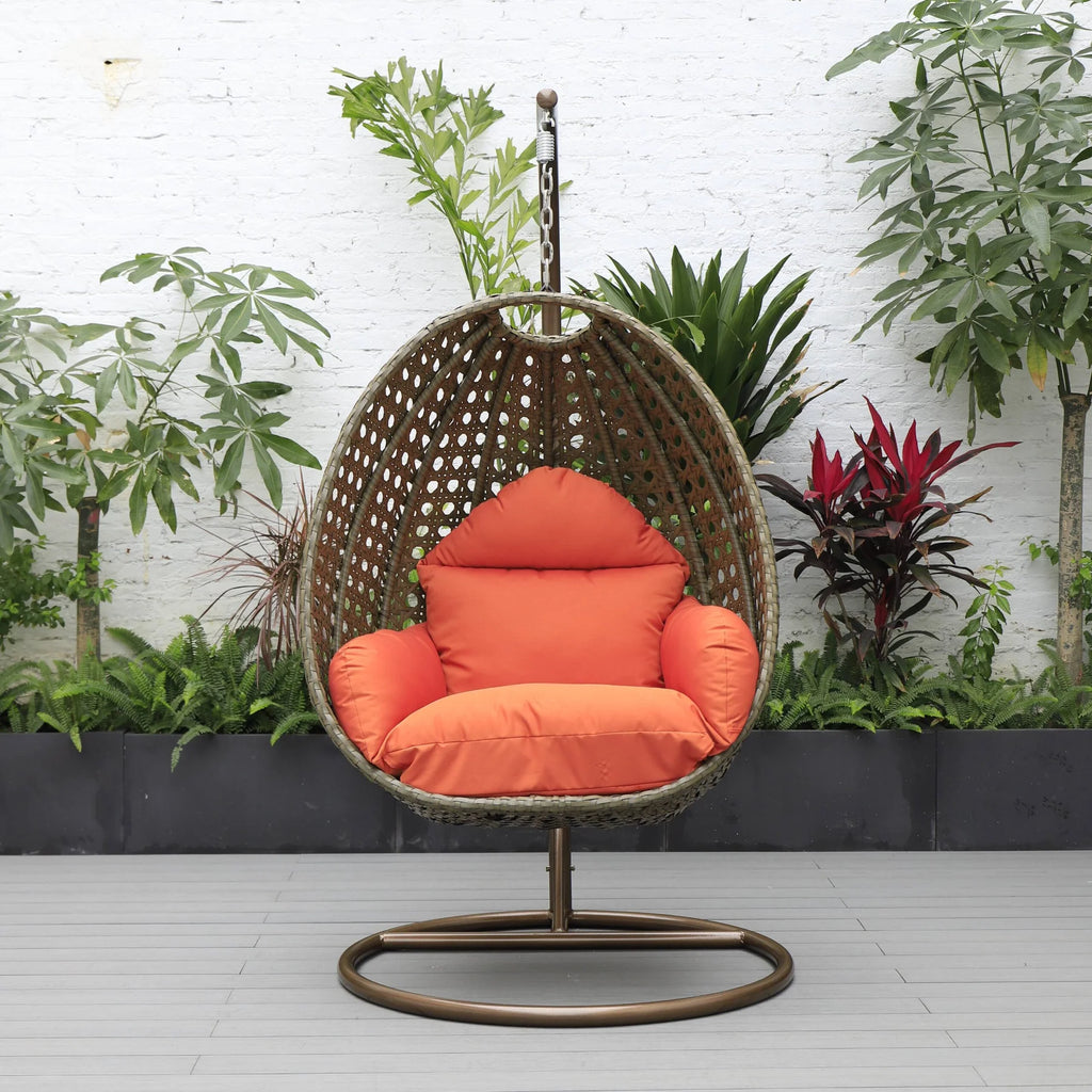 Virasat Single Seater Hanging Swing With Stand For Balcony, Garden (Brown)-VIRASAT FURNITURE & FURNISHING