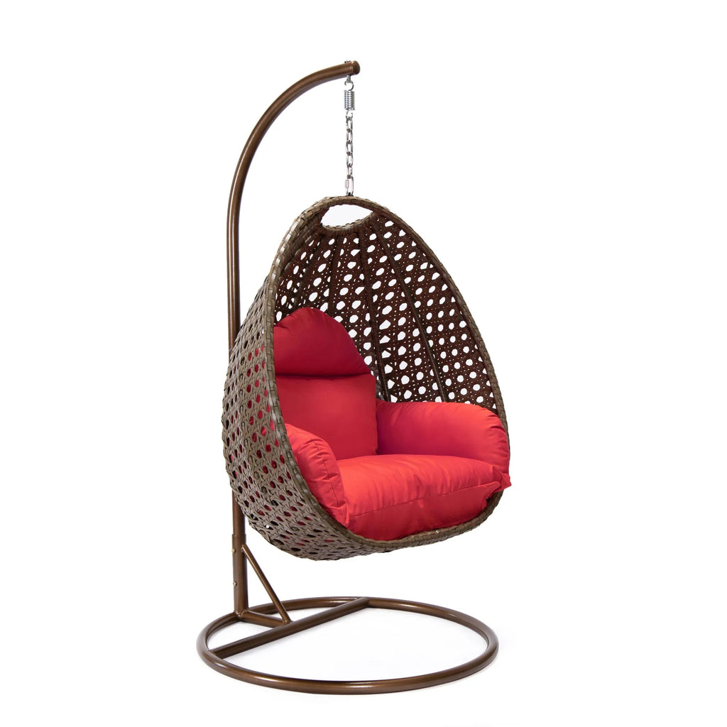 Virasat Single Seater Hanging Swing With Stand For Balcony, Garden (Brown)-VIRASAT FURNITURE & FURNISHING