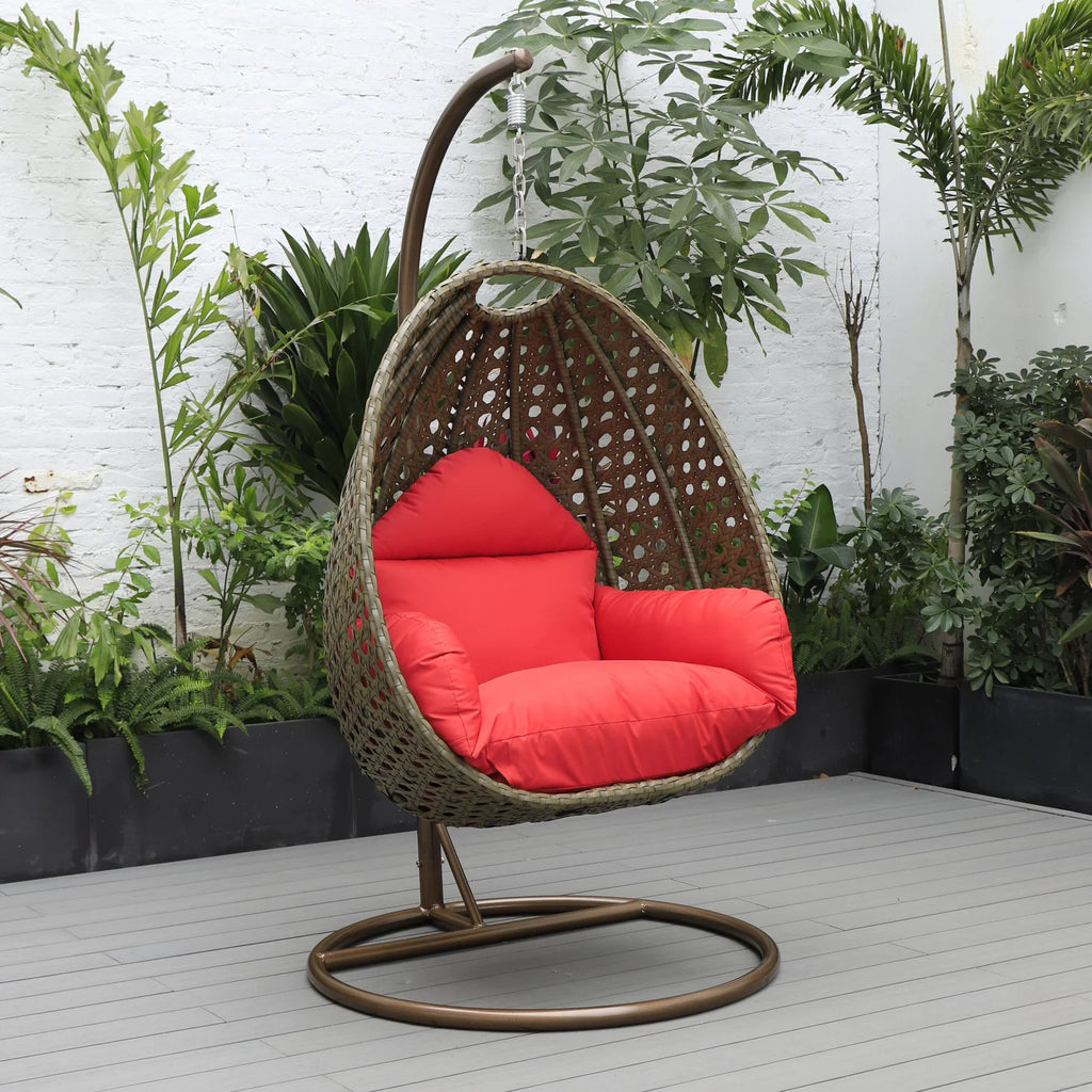 Virasat Single Seater Hanging Swing With Stand For Balcony, Garden (Brown)-VIRASAT FURNITURE & FURNISHING