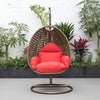 Virasat Single Seater Hanging Swing With Stand For Balcony, Garden (Brown)-VIRASAT FURNITURE & FURNISHING