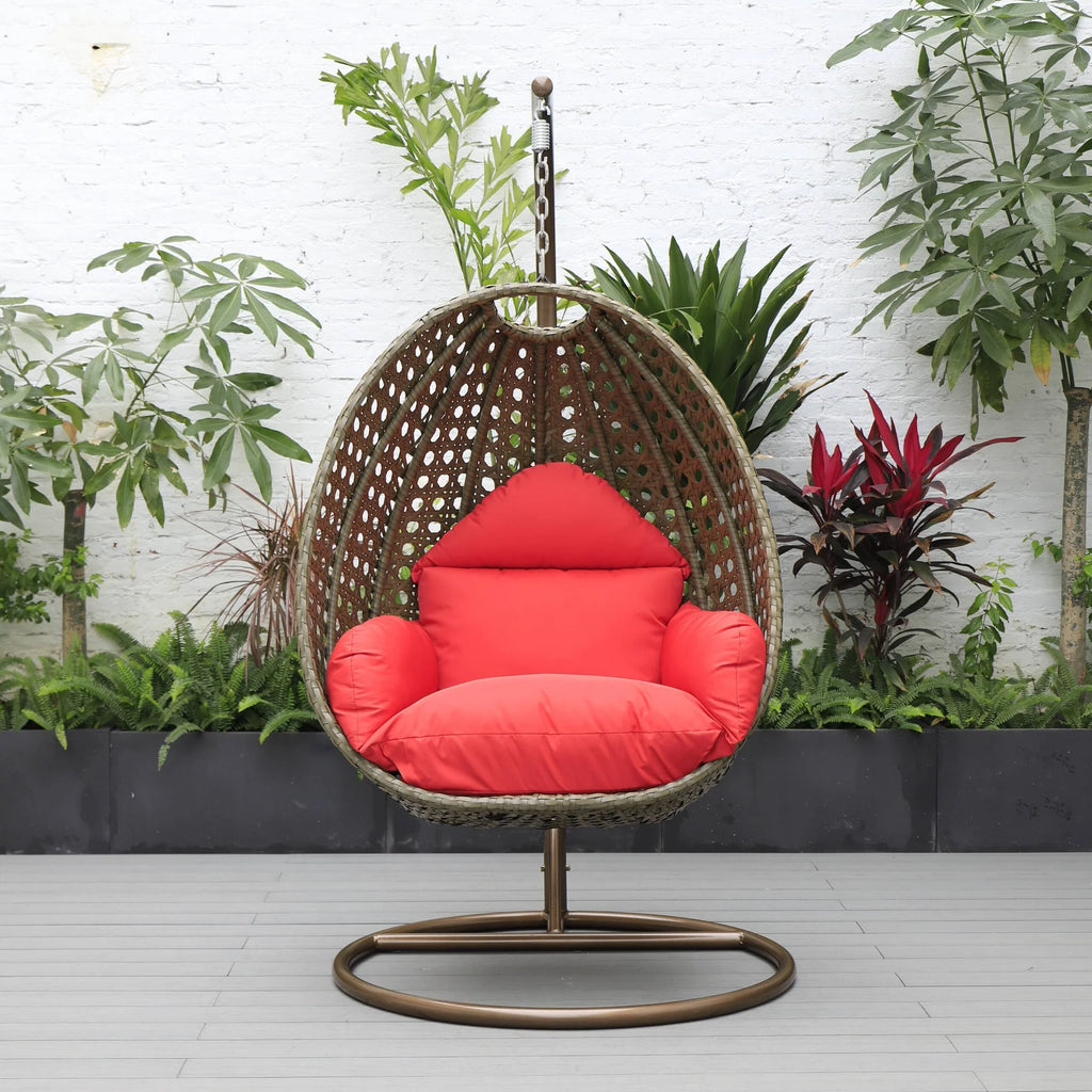 Virasat Single Seater Hanging Swing With Stand For Balcony, Garden (Brown)-VIRASAT FURNITURE & FURNISHING