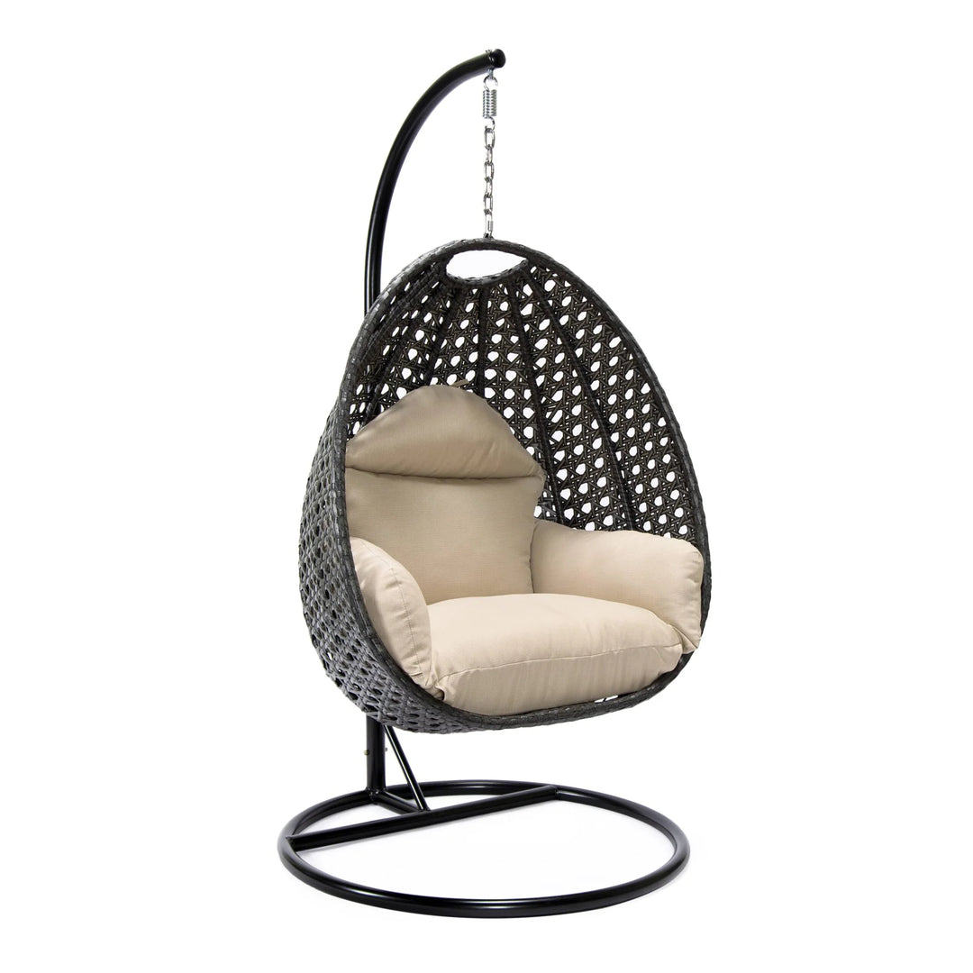 Virasat Doriano Single Seater Hanging Swing With Stand For Balcony , Garden (Drak Grey)