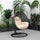 Virasat Single Seater Hanging Swing With Stand For Balcony, Garden (Drak Grey)-VIRASAT FURNITURE & FURNISHING