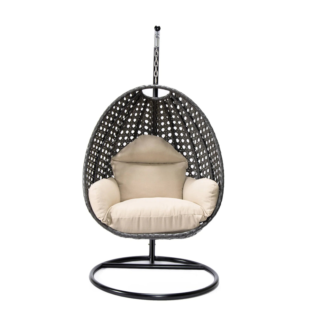 Virasat Single Seater Hanging Swing With Stand For Balcony, Garden (Drak Grey)-VIRASAT FURNITURE & FURNISHING