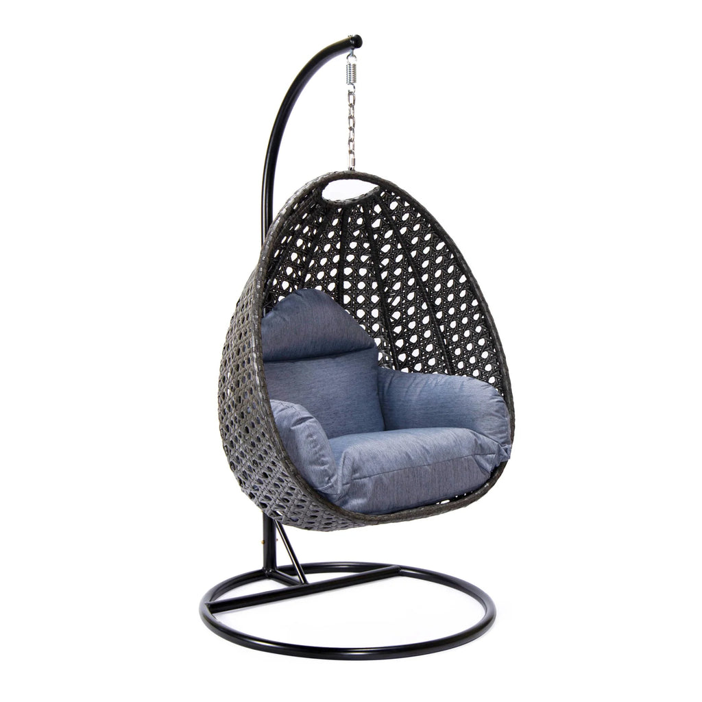 Virasat Single Seater Hanging Swing With Stand For Balcony, Garden (Drak Grey)-VIRASAT FURNITURE & FURNISHING