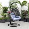Virasat Single Seater Hanging Swing With Stand For Balcony, Garden (Drak Grey)-VIRASAT FURNITURE & FURNISHING