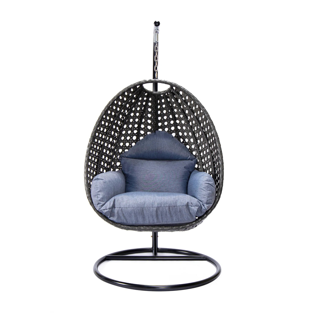 Virasat Single Seater Hanging Swing With Stand For Balcony, Garden (Drak Grey)-VIRASAT FURNITURE & FURNISHING