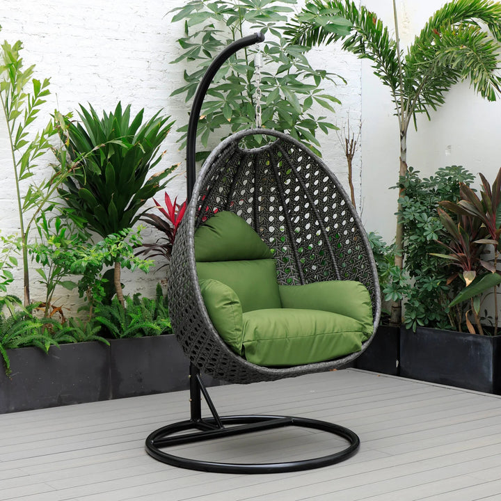 Virasat Doriano Single Seater Hanging Swing With Stand For Balcony , Garden (Drak Grey)