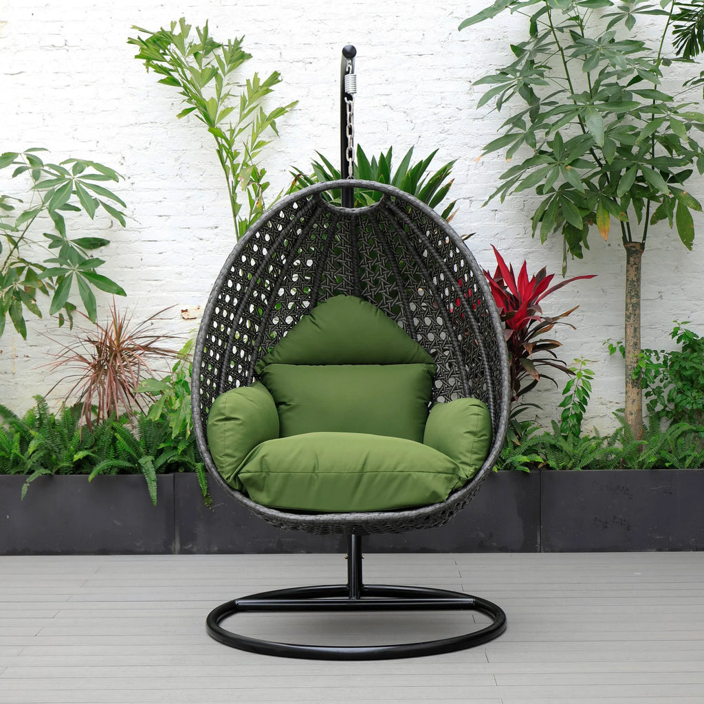 Virasat Single Seater Hanging Swing With Stand For Balcony, Garden (Drak Grey)-VIRASAT FURNITURE & FURNISHING