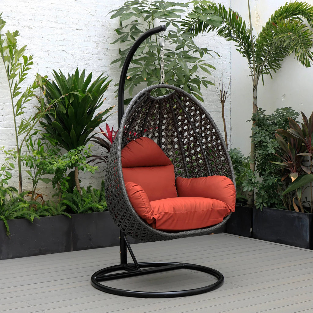 Virasat Single Seater Hanging Swing With Stand For Balcony, Garden (Drak Grey)-VIRASAT FURNITURE & FURNISHING