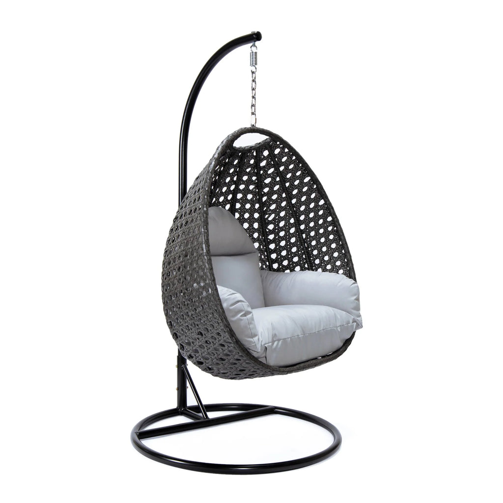 Virasat Single Seater Hanging Swing With Stand For Balcony, Garden (Drak Grey)-VIRASAT FURNITURE & FURNISHING