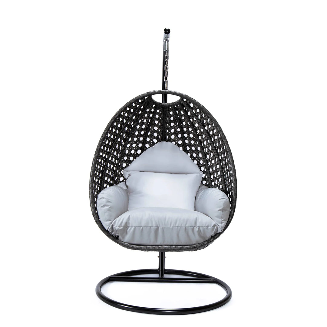 Virasat Doriano Single Seater Hanging Swing With Stand For Balcony , Garden (Drak Grey)