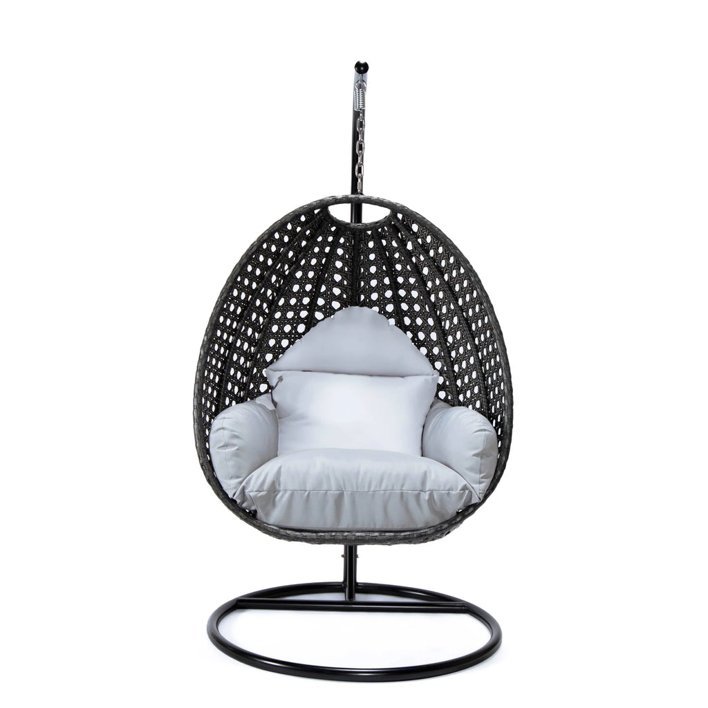Virasat Single Seater Hanging Swing With Stand For Balcony, Garden (Drak Grey)-VIRASAT FURNITURE & FURNISHING