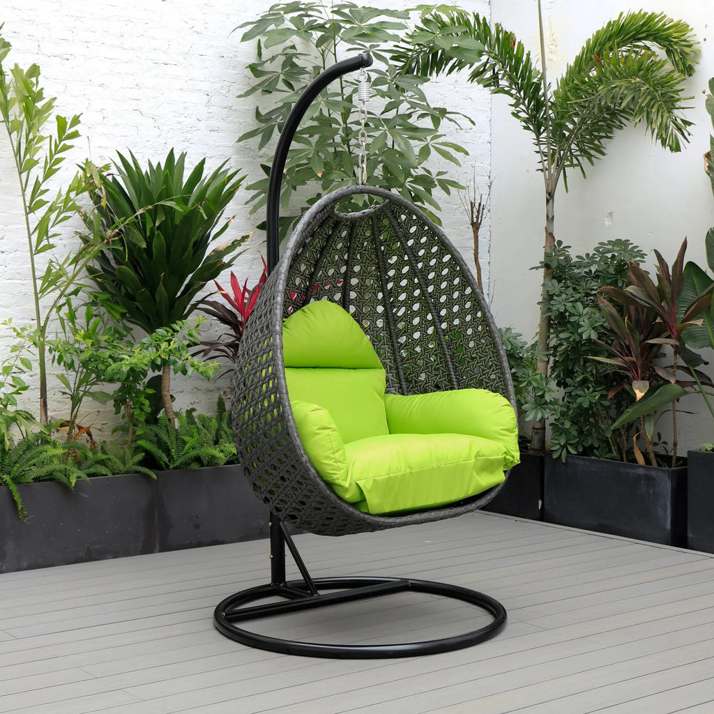 Virasat Single Seater Hanging Swing With Stand For Balcony, Garden (Drak Grey)-VIRASAT FURNITURE & FURNISHING
