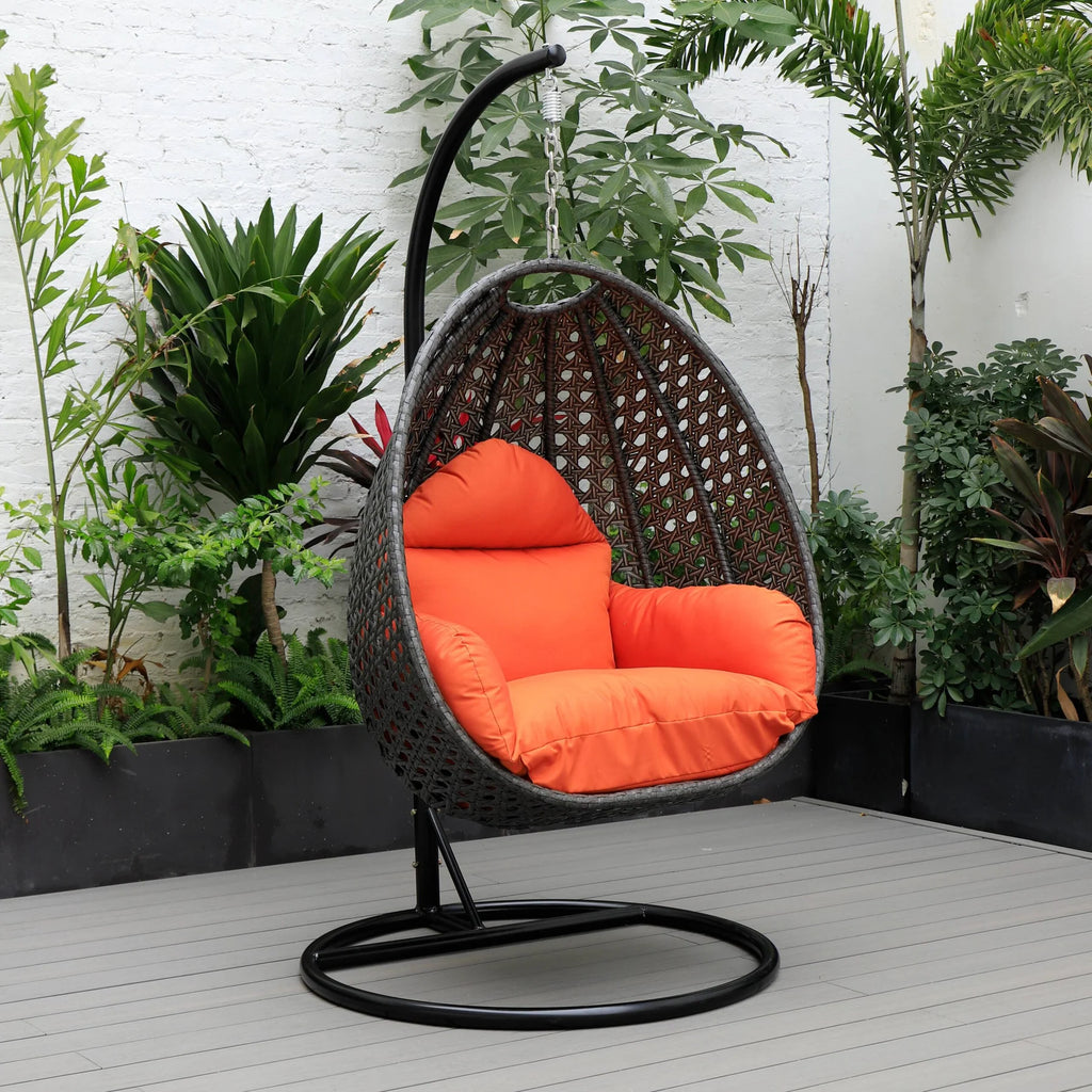 Virasat Single Seater Hanging Swing With Stand For Balcony, Garden (Drak Grey)-VIRASAT FURNITURE & FURNISHING