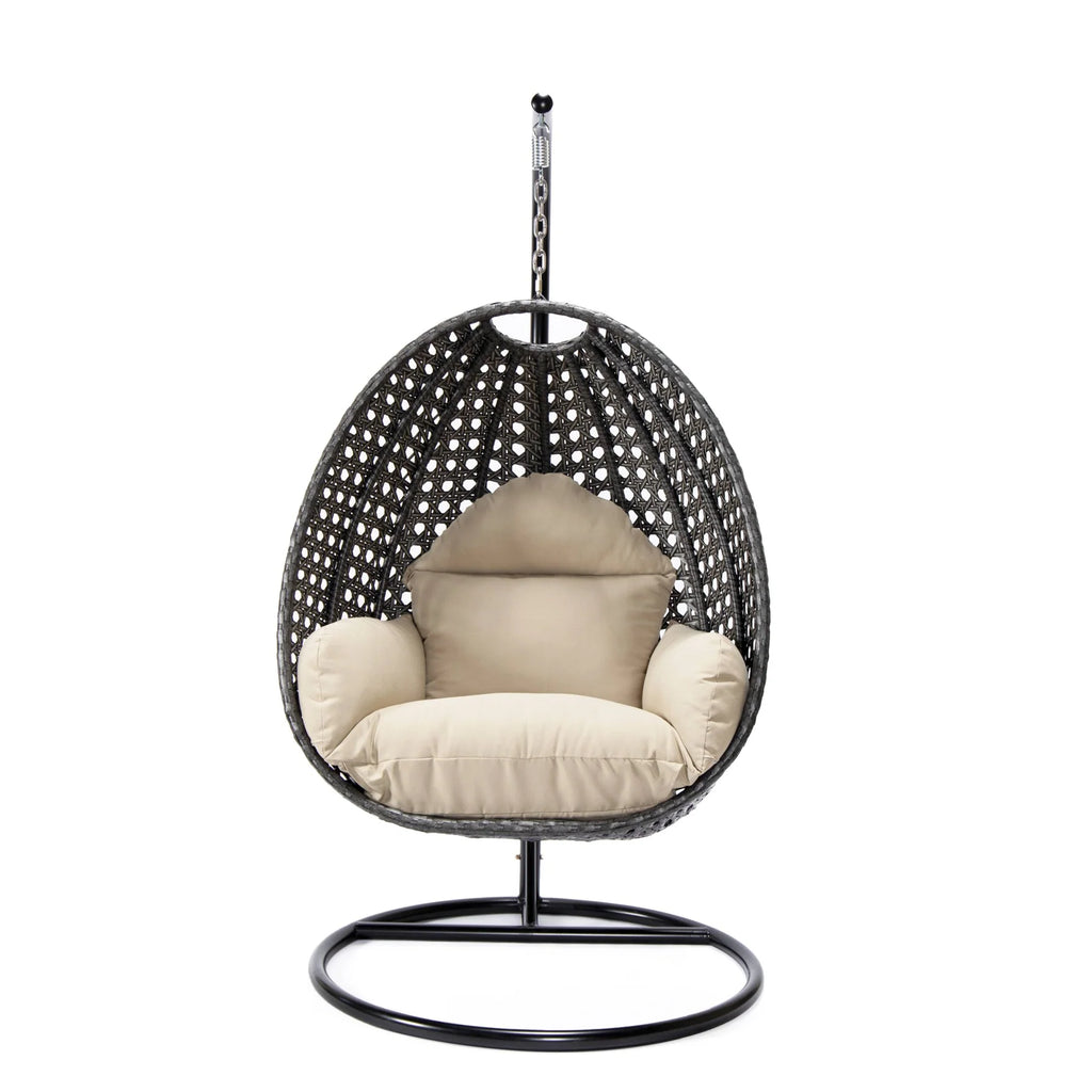 Virasat Single Seater Hanging Swing With Stand For Balcony, Garden (Drak Grey)-VIRASAT FURNITURE & FURNISHING