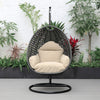 Virasat Single Seater Hanging Swing With Stand For Balcony, Garden (Drak Grey)