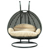 Virasat Double Seater Hanging Swing With Stand For Balcony, Garden Swing (Dark Grey)-VIRASAT FURNITURE & FURNISHING