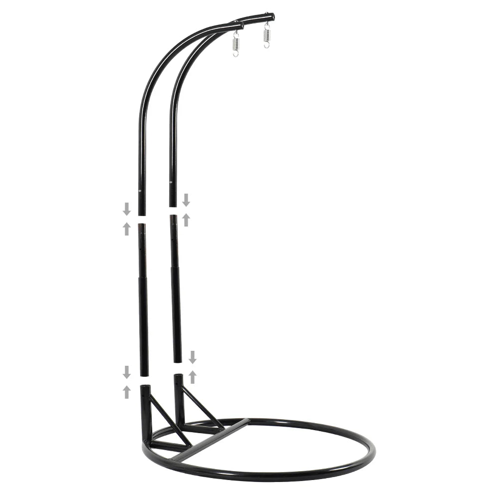 Virasat Double Seater Hanging Swing With Stand For Balcony, Garden Swing (Dark Grey)-VIRASAT FURNITURE & FURNISHING